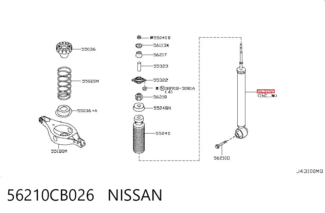 Amortiguadores traseros Nissan Murano  (Z50)