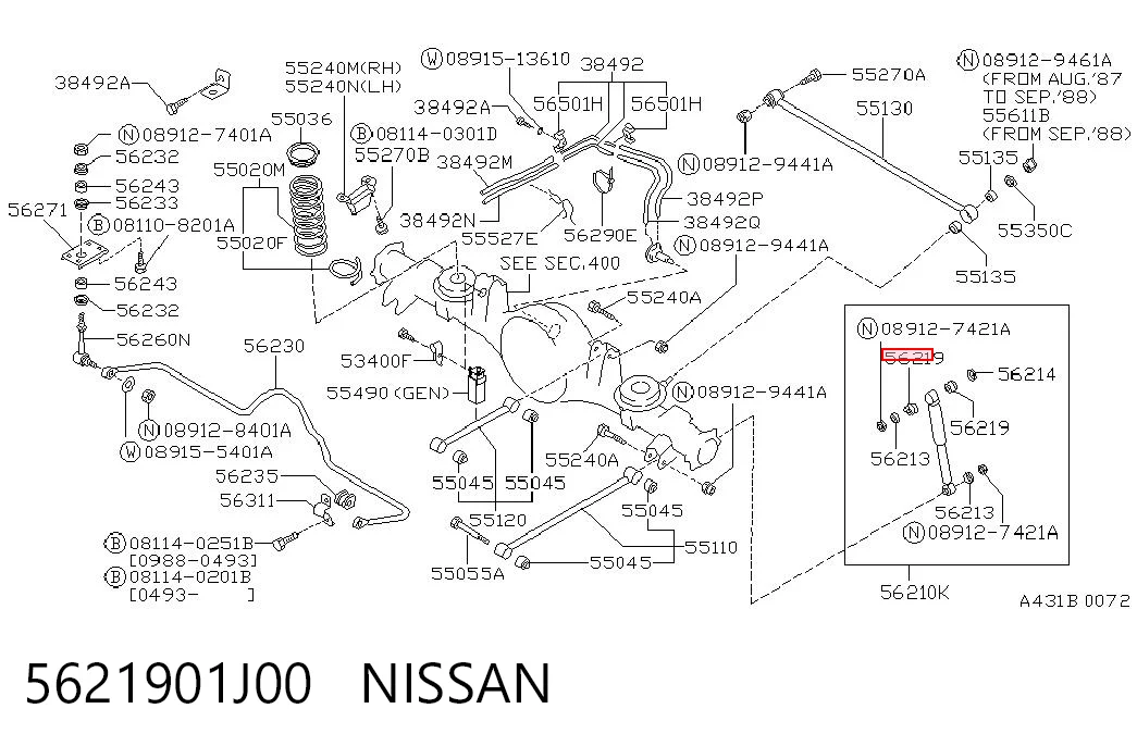 Comprar Buje de amortiguador trasero Nissan Patrol  Y61 a bajo precio