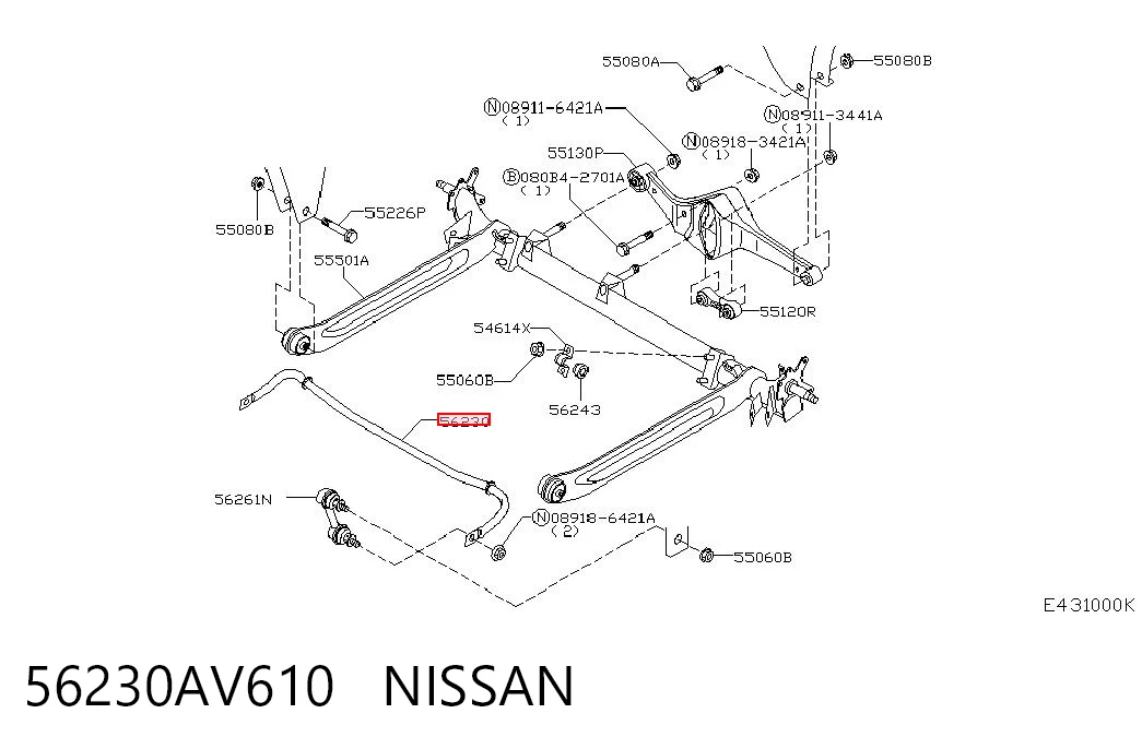 Estabilizador trasero para Nissan Primera P12