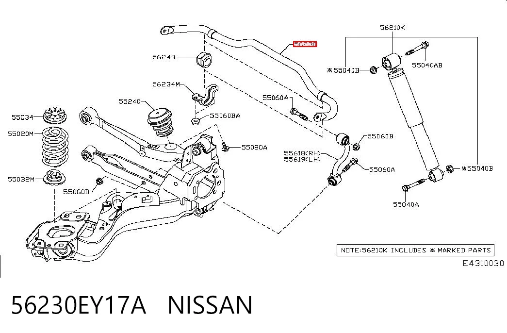 Comprar Estabilizador trasero Nissan Qashqai  J10 a bajo precio
