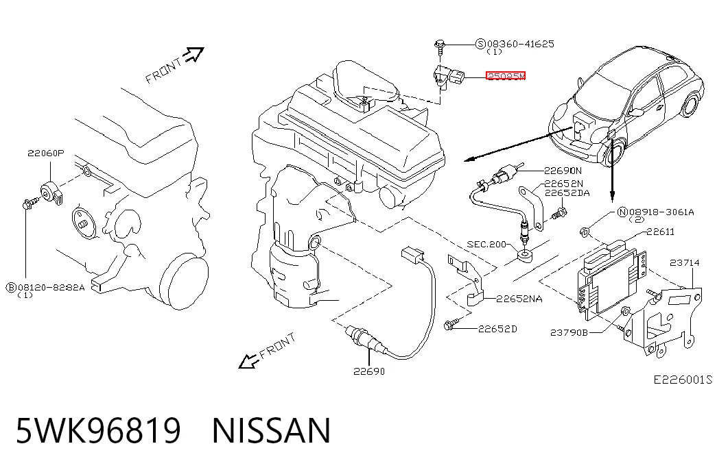 5WK96819 Nissan/Infiniti Sensor, presión colector de admisión 