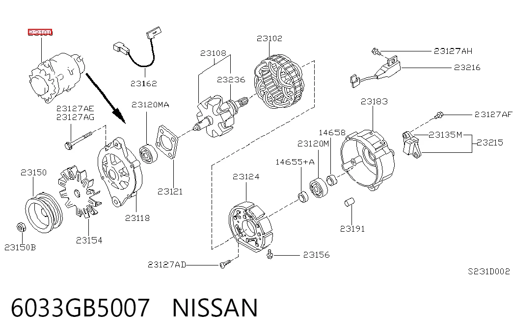  Alternador Nissan Vanette 