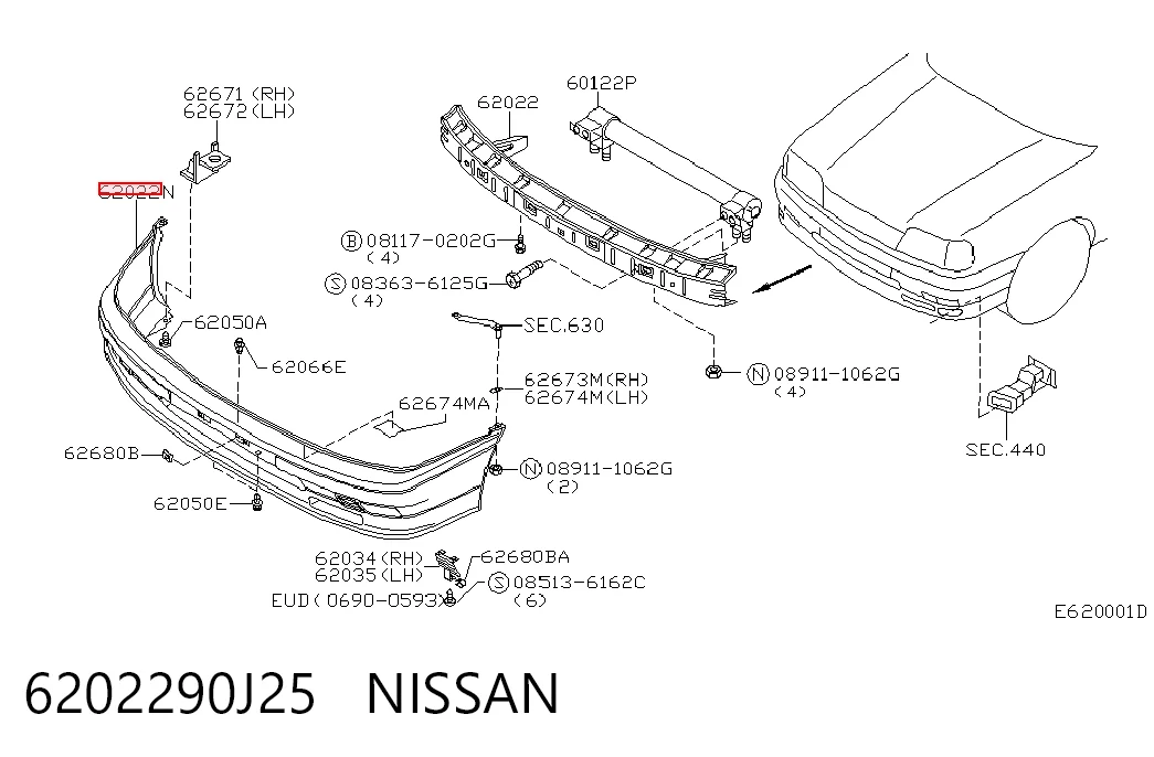Parachoques Nissan Primera 