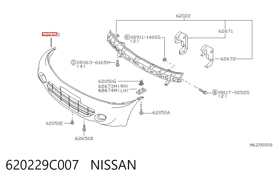 Paragolpes delantero para Nissan Vanette CARGO C23