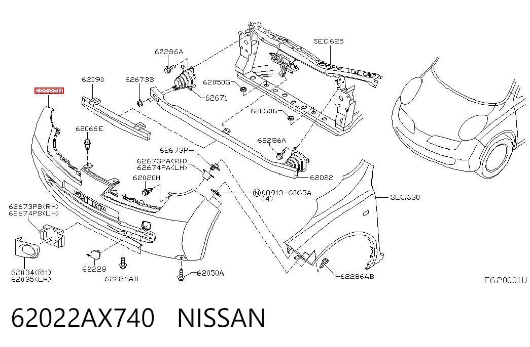 Comprar Parachoques delantero Nissan Micra  K12 a bajo precio