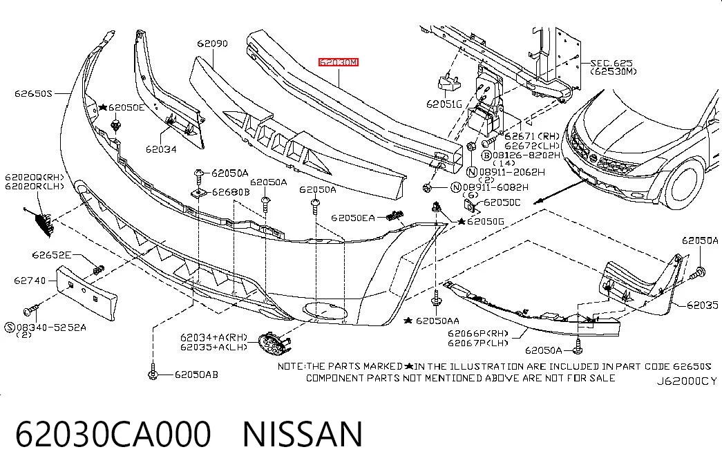 Comprar Refuerzo de parachoques delantero Nissan Murano Z50 a bajo precio