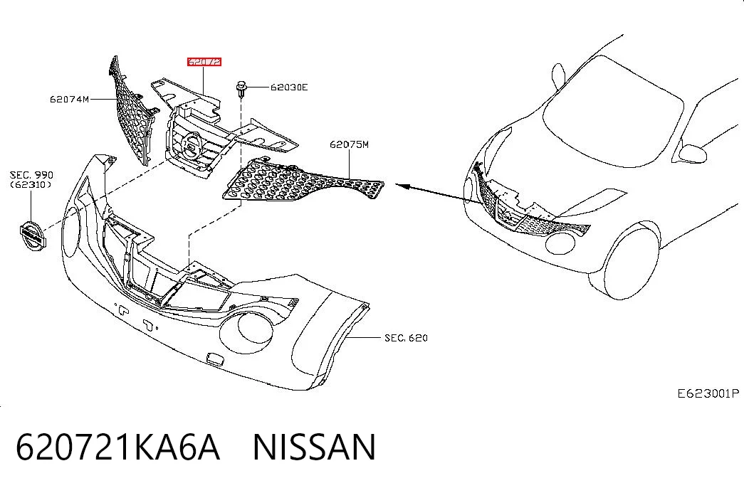 Comprar Parrilla del radiador Nissan JUKE  F15 a bajo precio