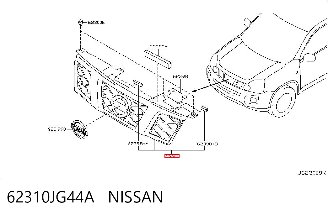 Calandra para Nissan X-Trail  T31