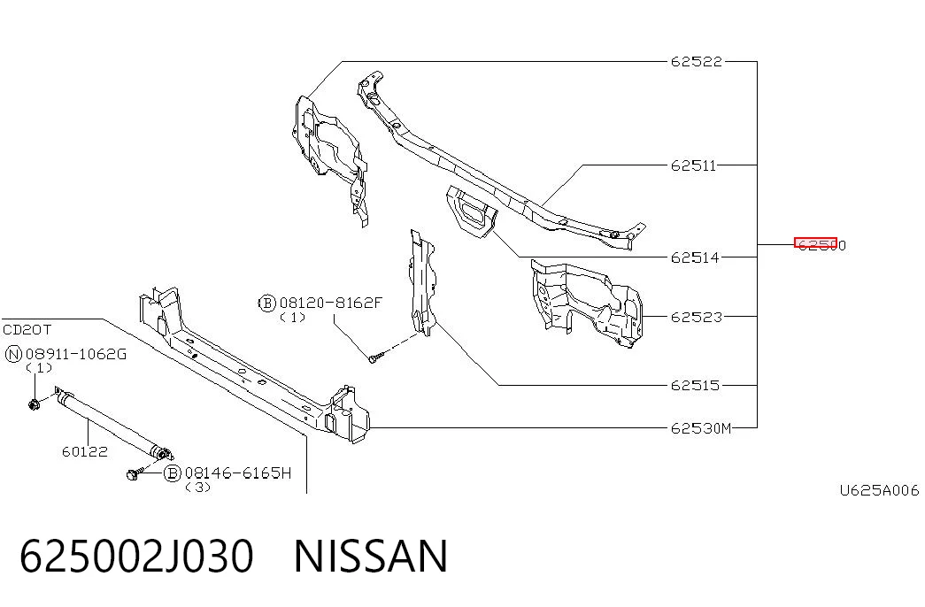 Comprar Panel de soporte del radiador y montaje de faros Nissan Primera  P11 a bajo precio