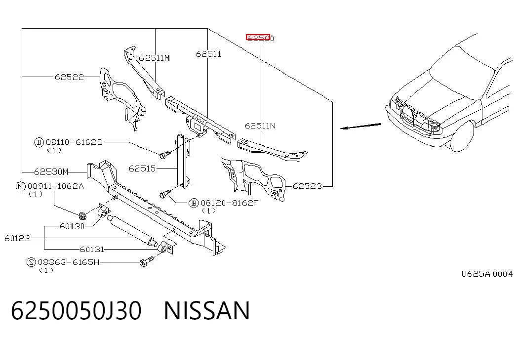Comprar Panel de soporte del radiador y montaje de faros Nissan Primera P10 a bajo precio