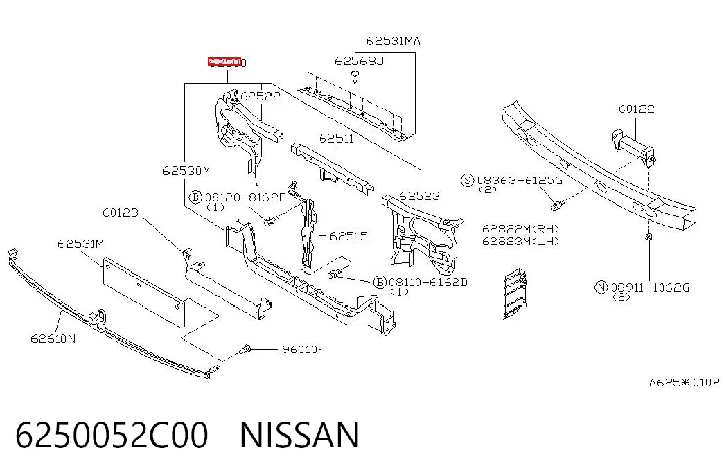 Soporte de radiador para Nissan Almera N15