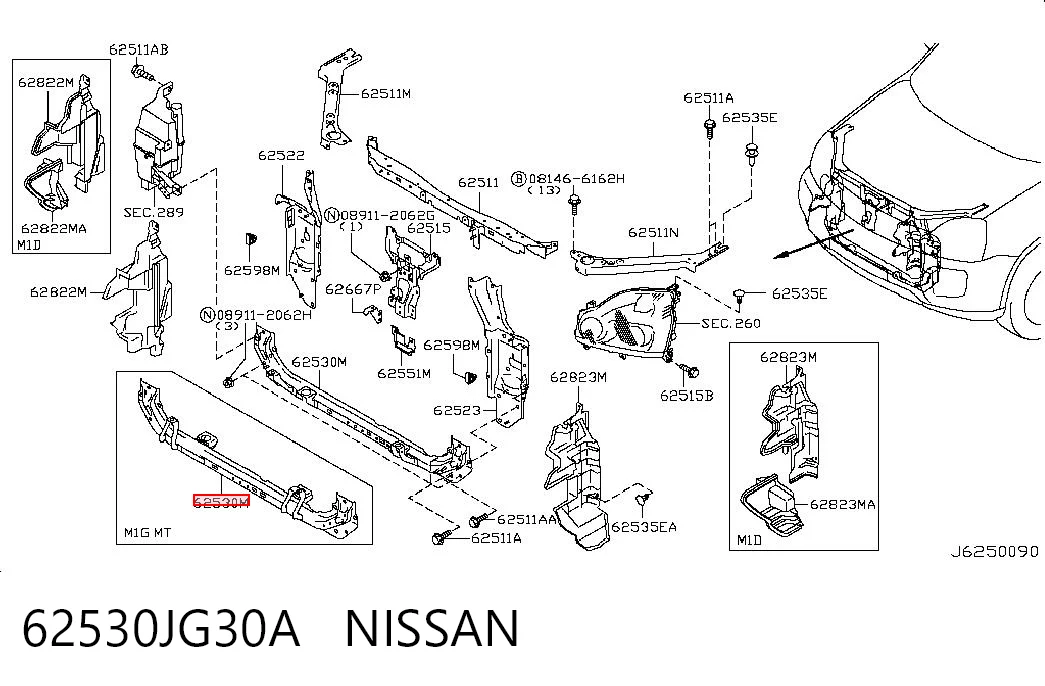 62530JG30A Nissan/Infiniti