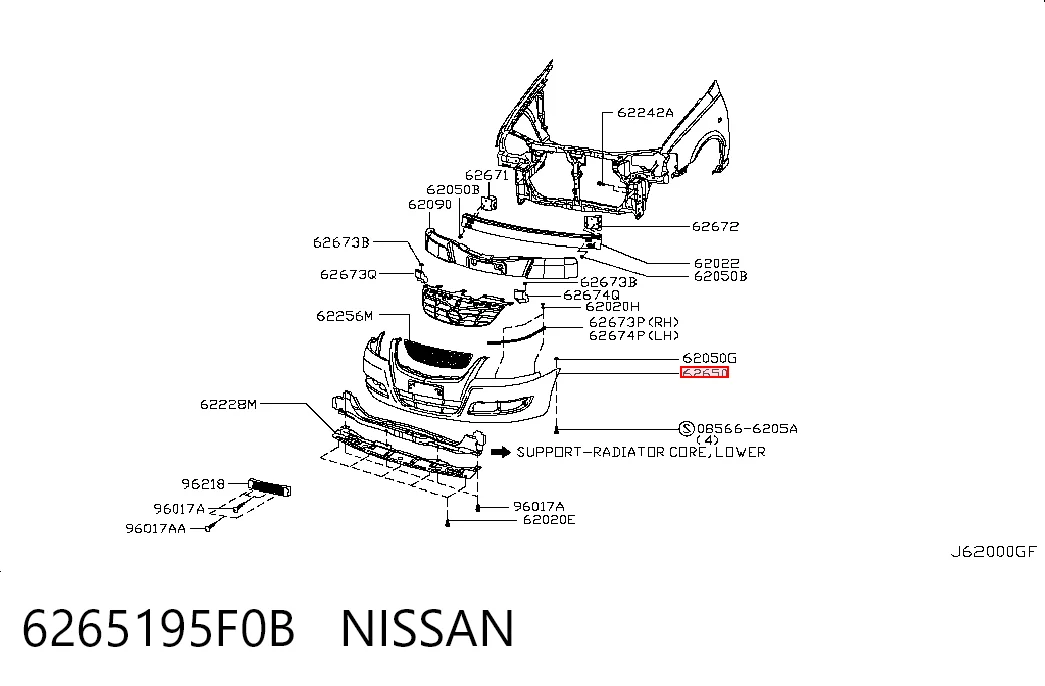 Paragolpes delantero para Nissan Almera CLASSIC B10RS