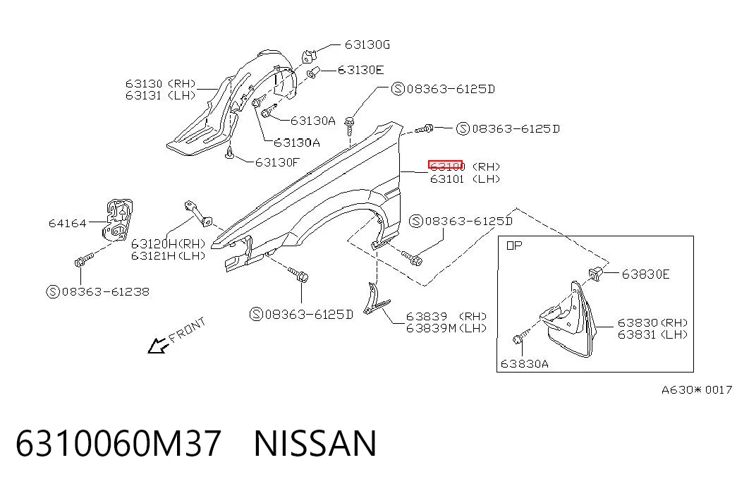 Aleta delantera para Nissan Sunny II N13