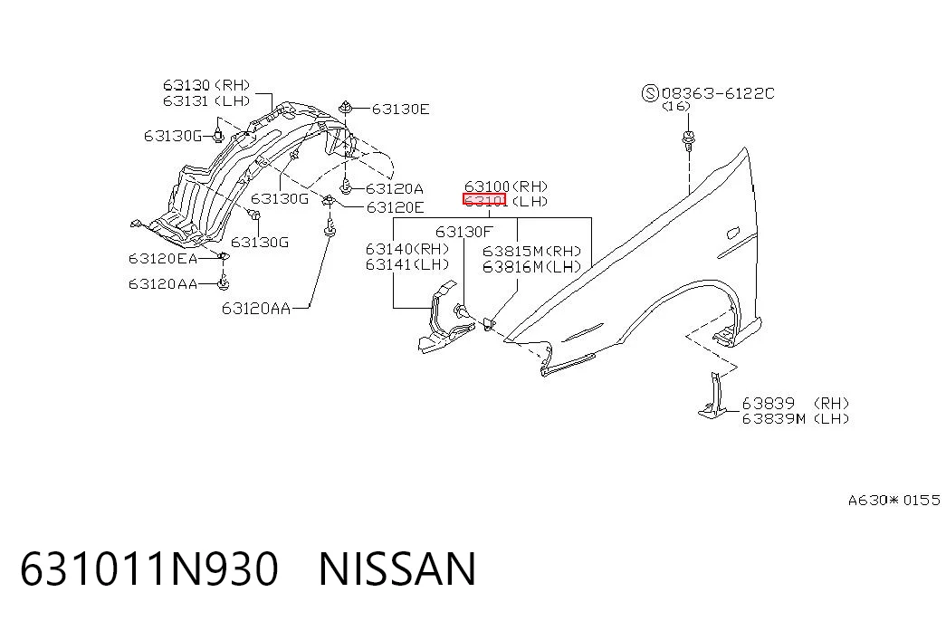 Comprar Aleta delantera izquierda Nissan Almera I N15 a bajo precio