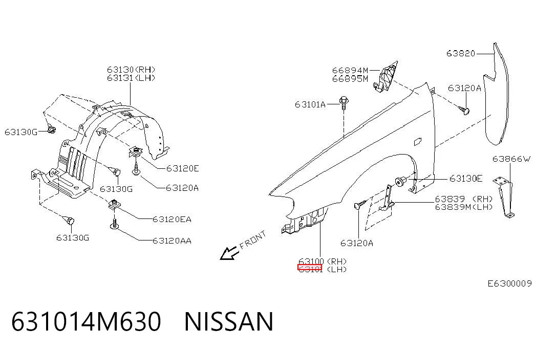 Aleta delantera izquierda para Nissan Almera N16