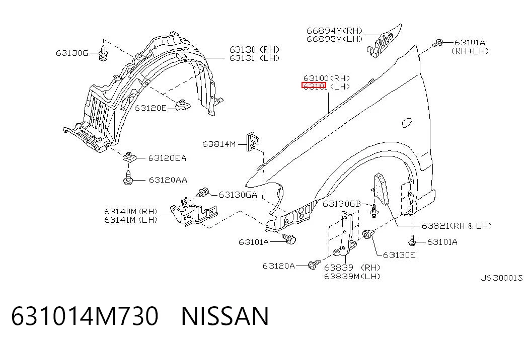 Aleta delantera izquierda para Nissan Almera II N16