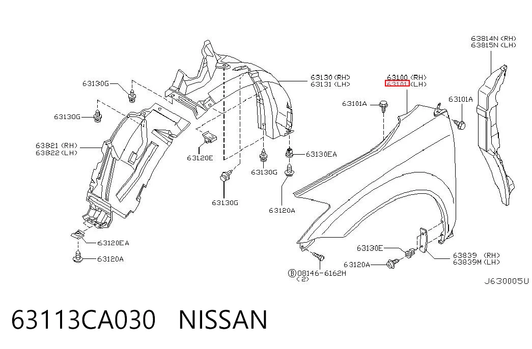 Aleta delantera izquierda Nissan Murano  (Z50)