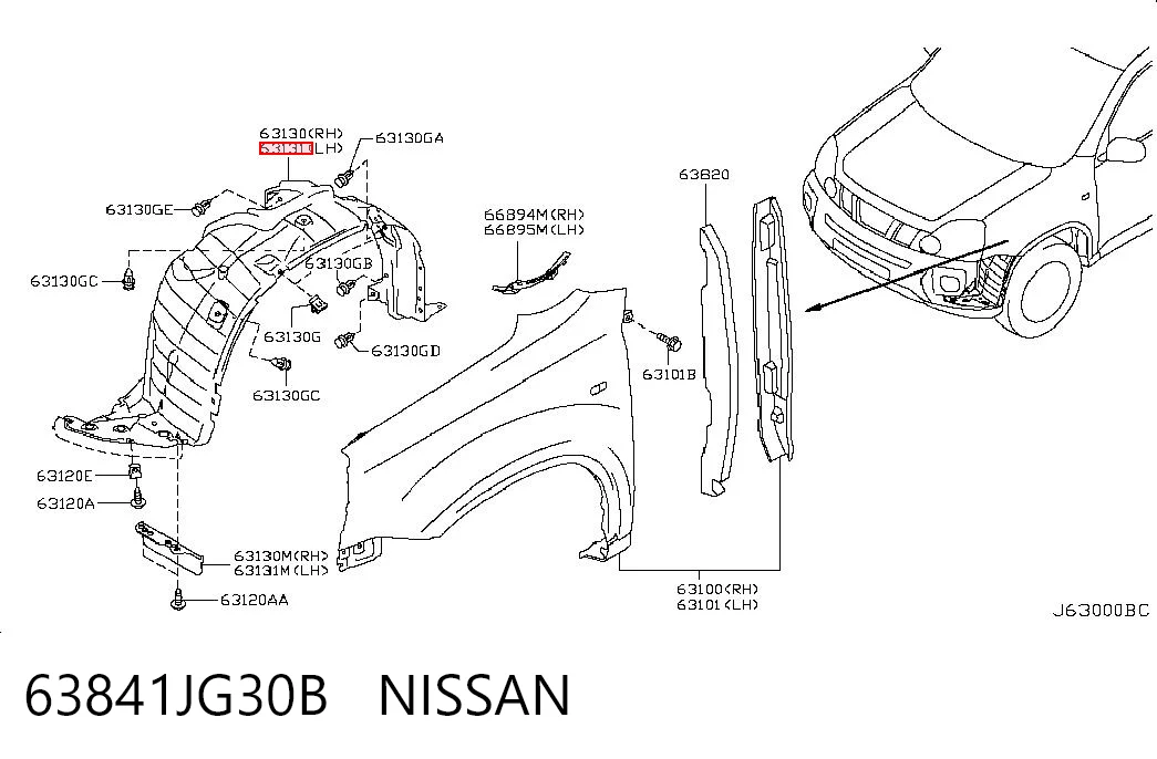 63841JG30B Nissan/Infiniti