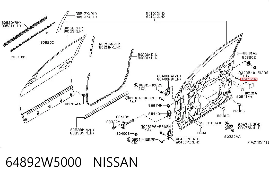 64892W5000 Nissan/Infiniti