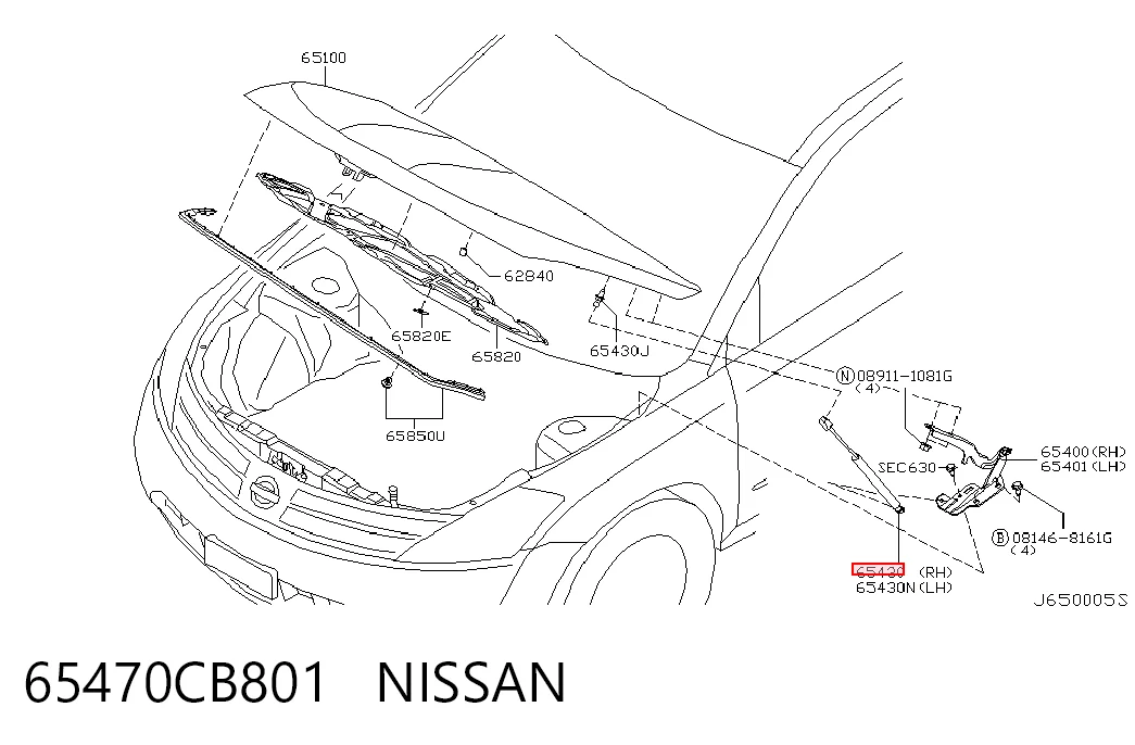 65470CB801 Nissan/Infiniti