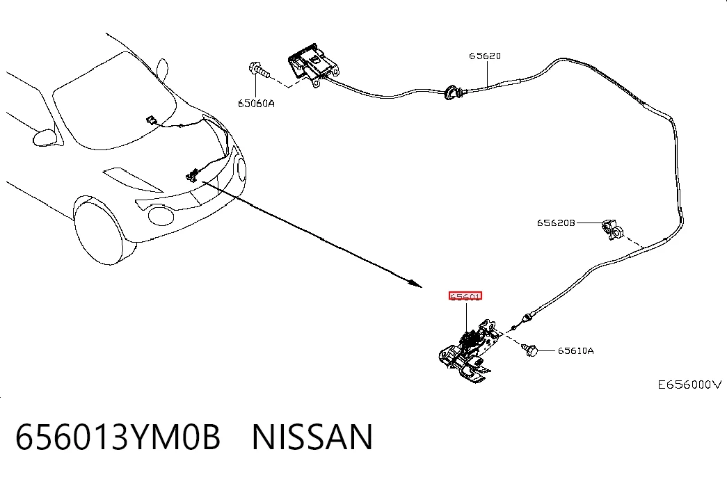 Cerradura de Capot para Nissan JUKE JPN F15