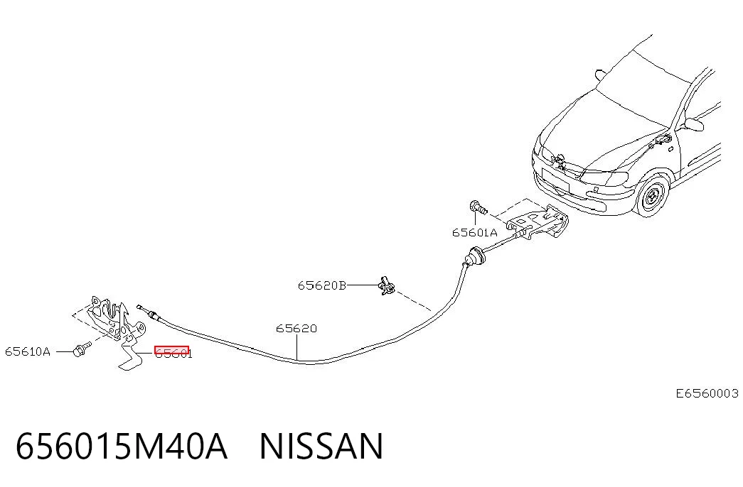 Cerradura de Capot para Nissan Almera II N16