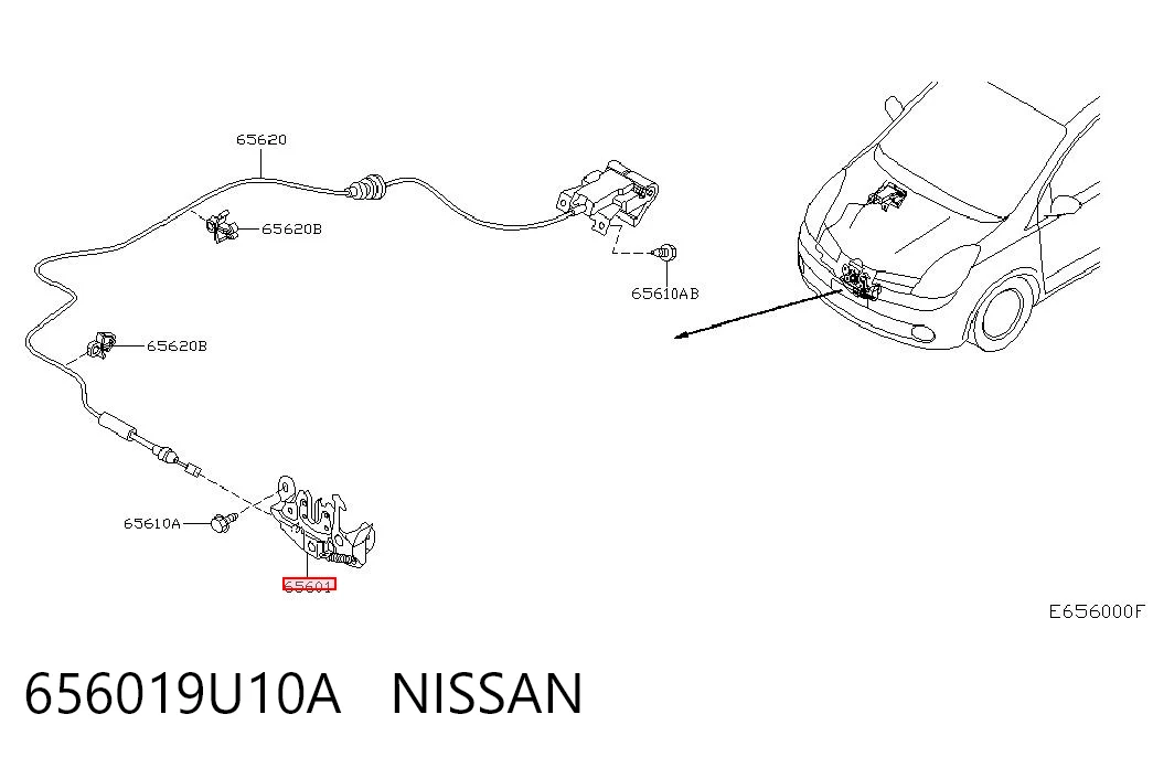 Comprar Cerradura del capó Nissan Note  E11 a bajo precio