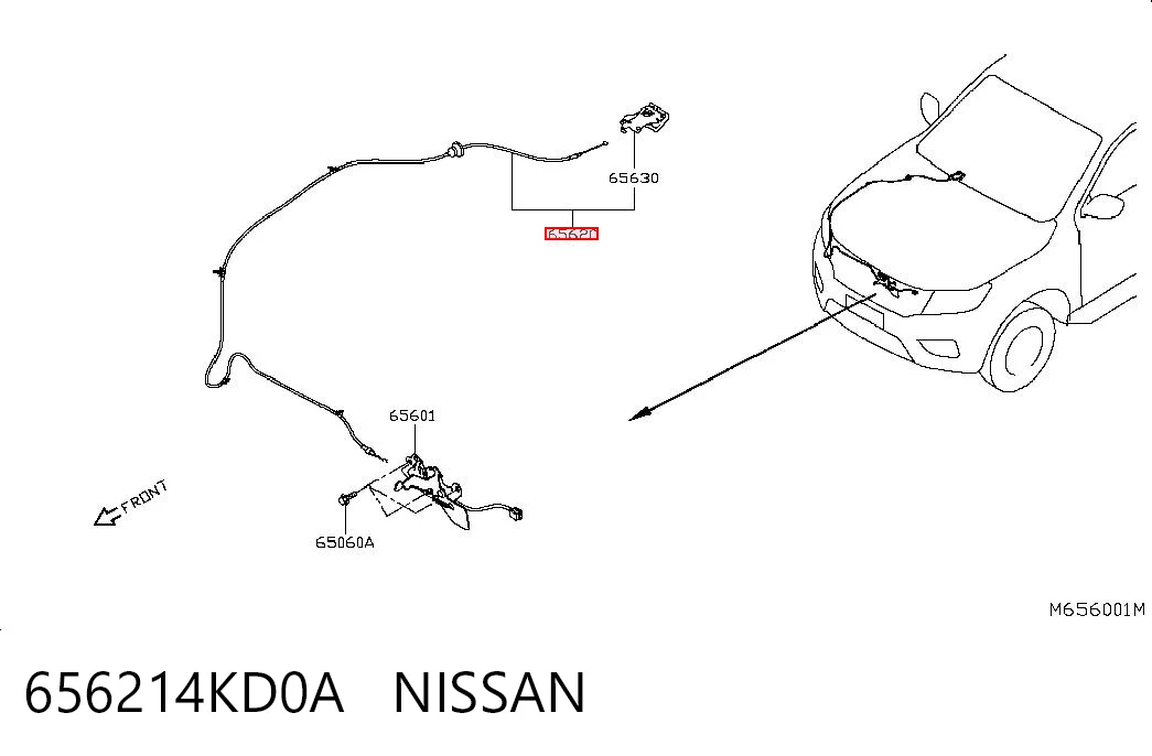 Comprar Cable de apertura del capó Nissan Navara  D23, D23T a bajo precio
