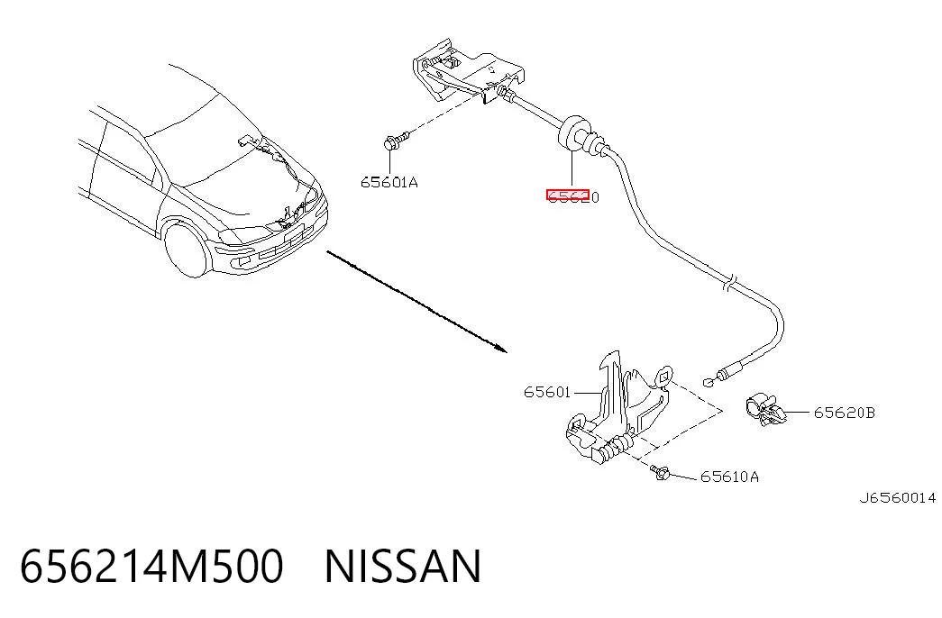 Comprar Cable de apertura del capó Nissan Almera II N16 a bajo precio
