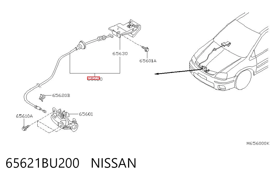 Comprar Cable de apertura del capó Nissan Almera  V10 a bajo precio