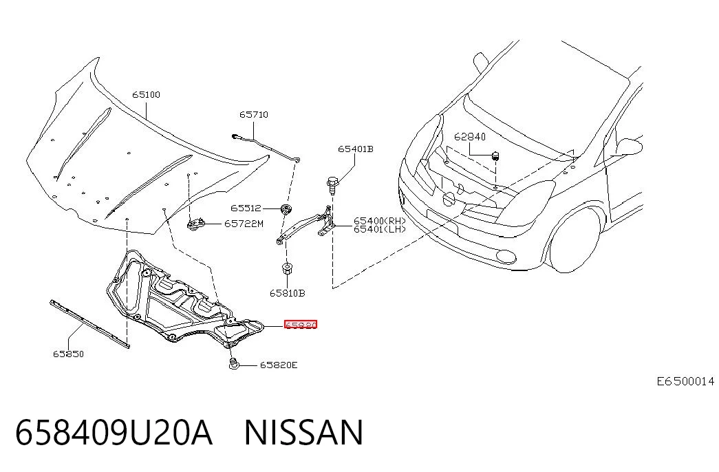 Comprar Aislamiento acústico del capó Nissan Note  E11 a bajo precio