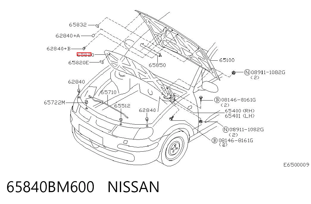 Comprar Aislamiento acústico del capó Nissan Almera II N16 a bajo precio