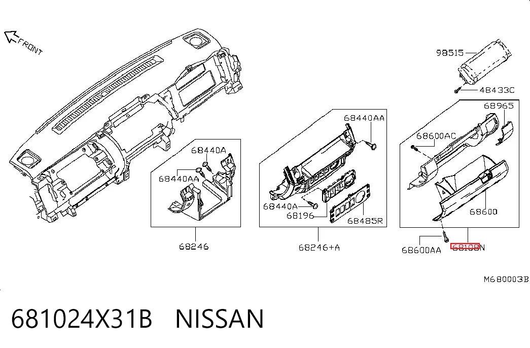 Comprar Guantera Nissan Navara D40 a bajo precio
