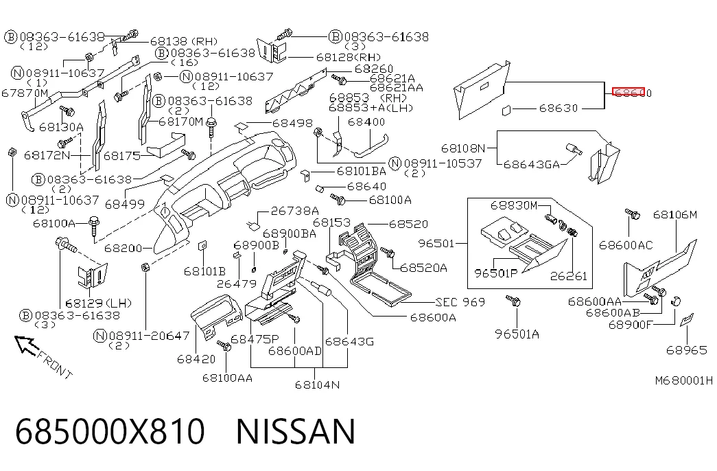 Comprar Guantera Nissan Terrano II R20 a bajo precio