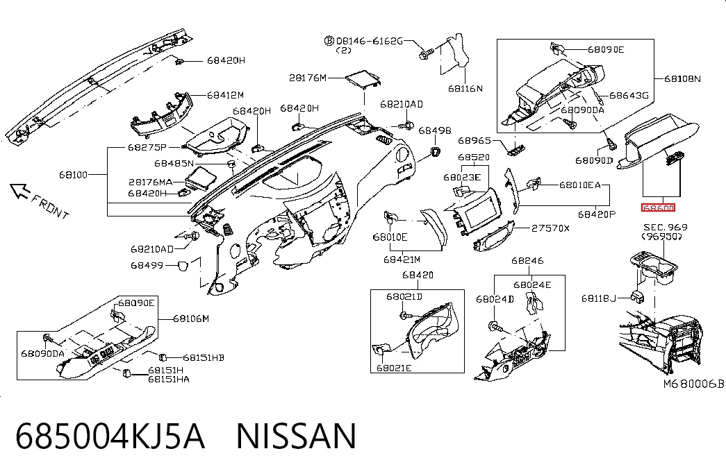 Comprar Tapa de la guantera Nissan Navara D23, D23T a bajo precio