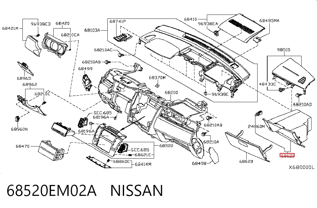 Comprar Guantera Nissan Tiida  C11X a bajo precio