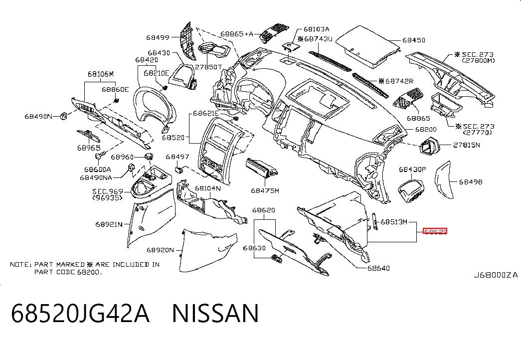 Comprar Guantera Nissan X-Trail  T31 a bajo precio