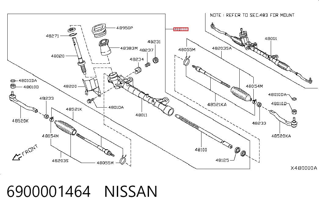  Cremallera de dirección Nissan Tiida 