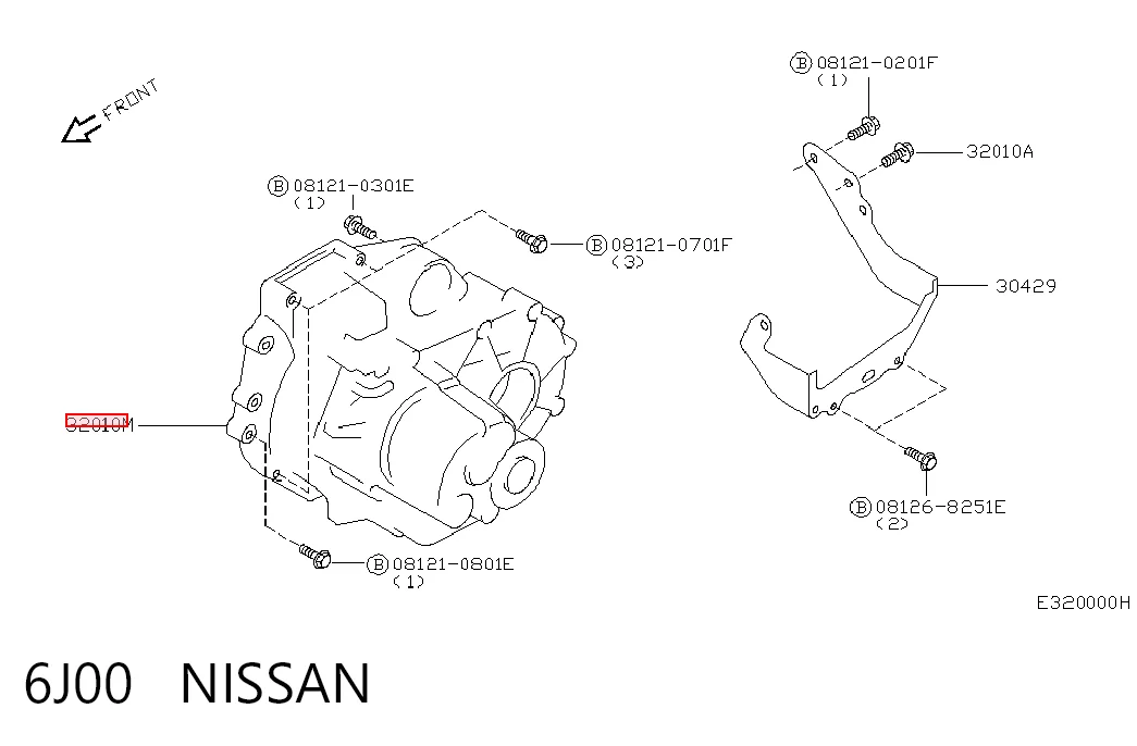 6J00 Nissan/Infiniti Transimisión manual