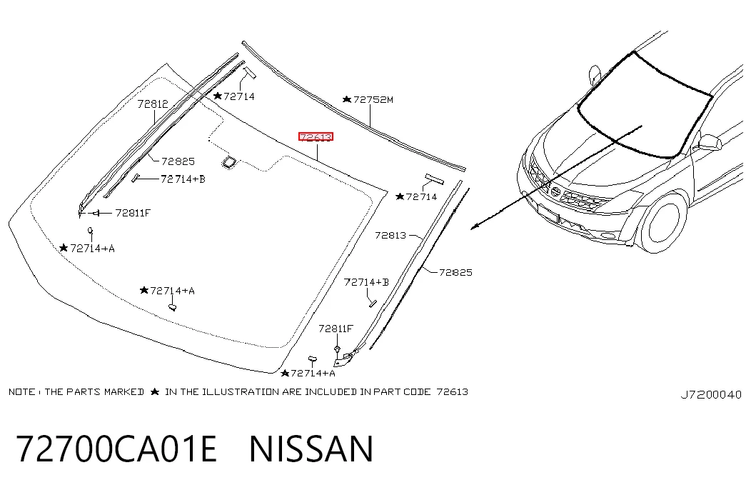 Parabrisas delantero  para Nissan Murano  Z50
