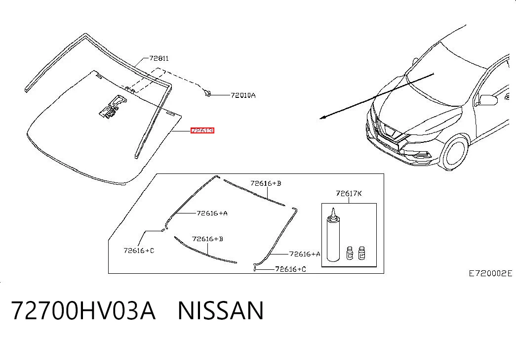 Parabrisas NISSAN 72700HV03A