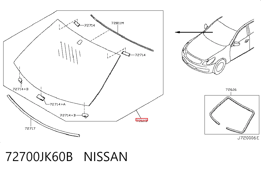 Parabrisas delantero  para Infiniti G35  V36