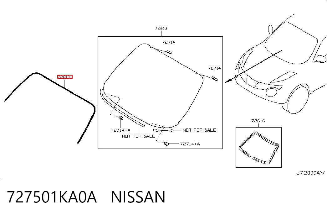 Comprar Moldura de parabrisas Nissan JUKE F15 a bajo precio
