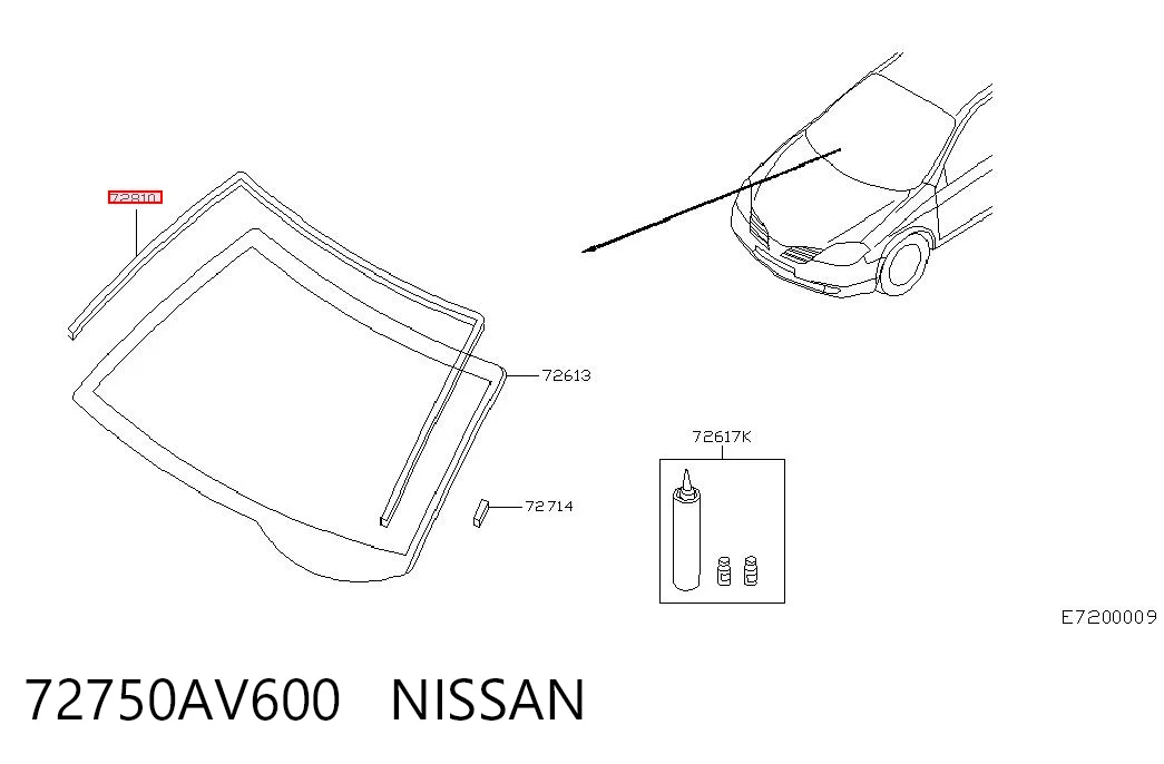 Comprar Moldura de parabrisas Nissan Primera  P12 a bajo precio