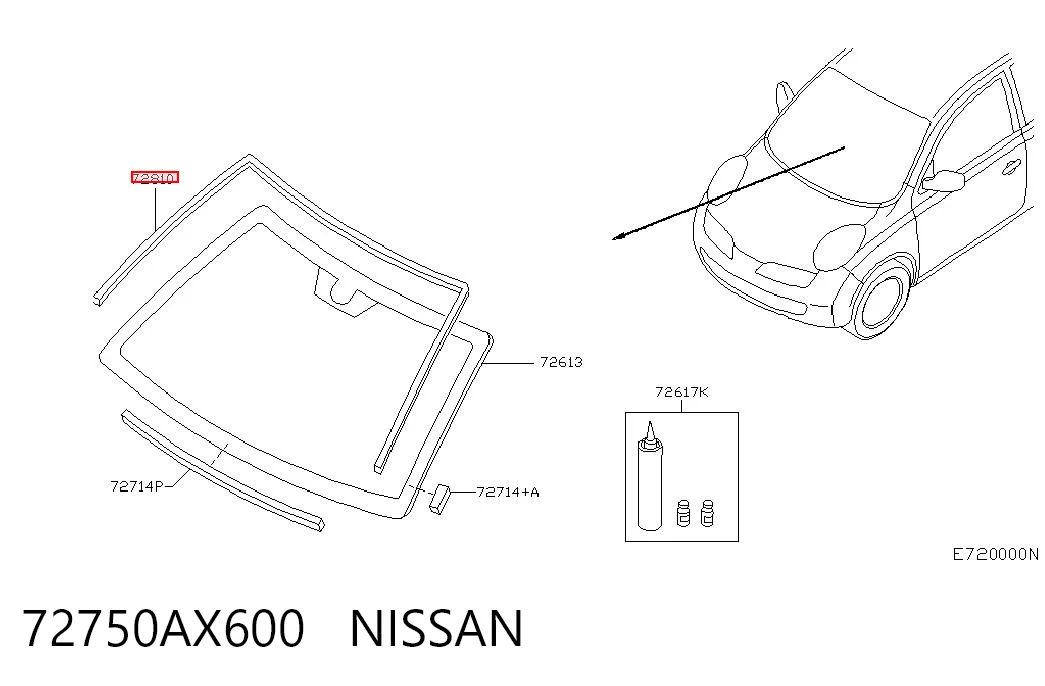 Comprar Moldura de parabrisas Nissan Micra  K12 a bajo precio