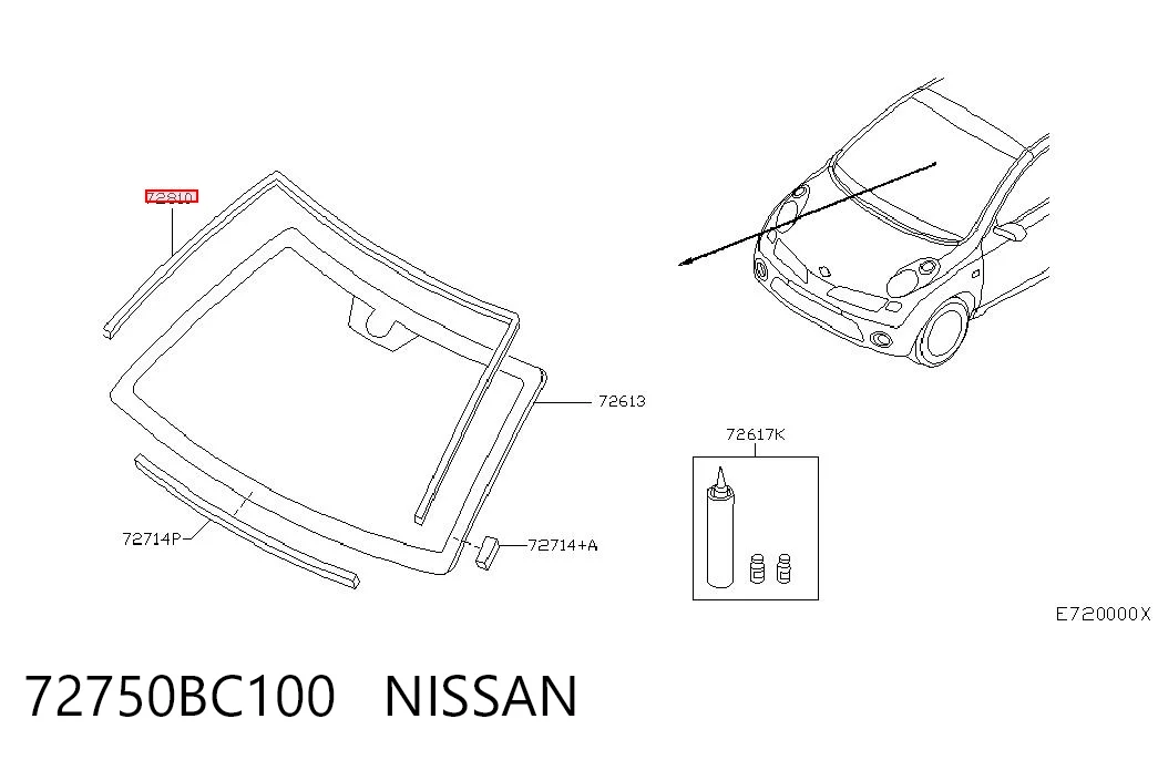 Comprar Moldura de parabrisas Nissan Micra  K12 a bajo precio