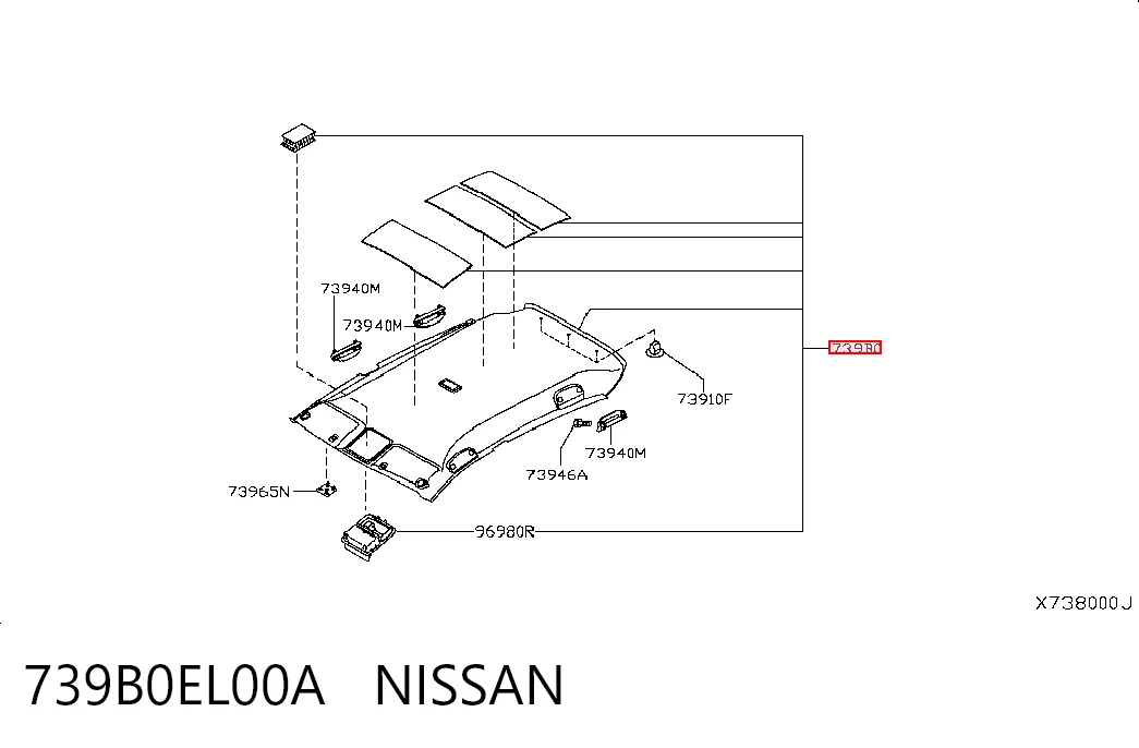 Techo interior para Nissan Tiida C11X