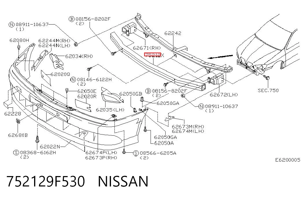 Comprar Refuerzo de parachoques delantero Nissan Primera P11 a bajo precio