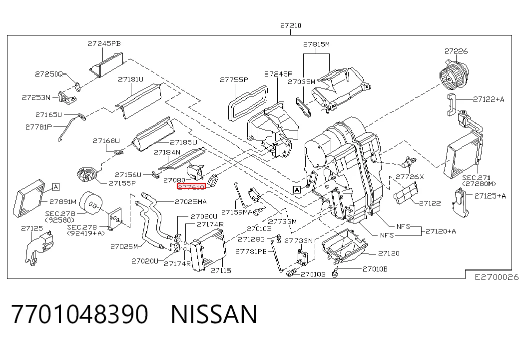 7701048390 Nissan/Infiniti Resistencia de calefacción